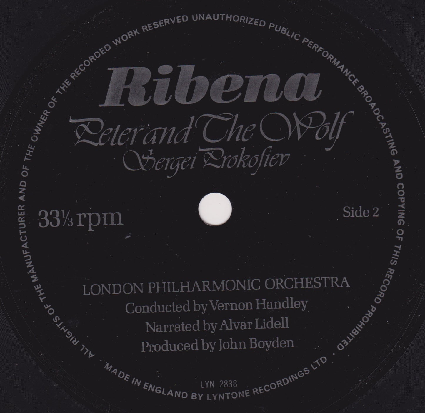 Sergei Prokofiev ‎– Peter And The Wolf (Ribena 1974) 7" flexi disc EP VG/-
