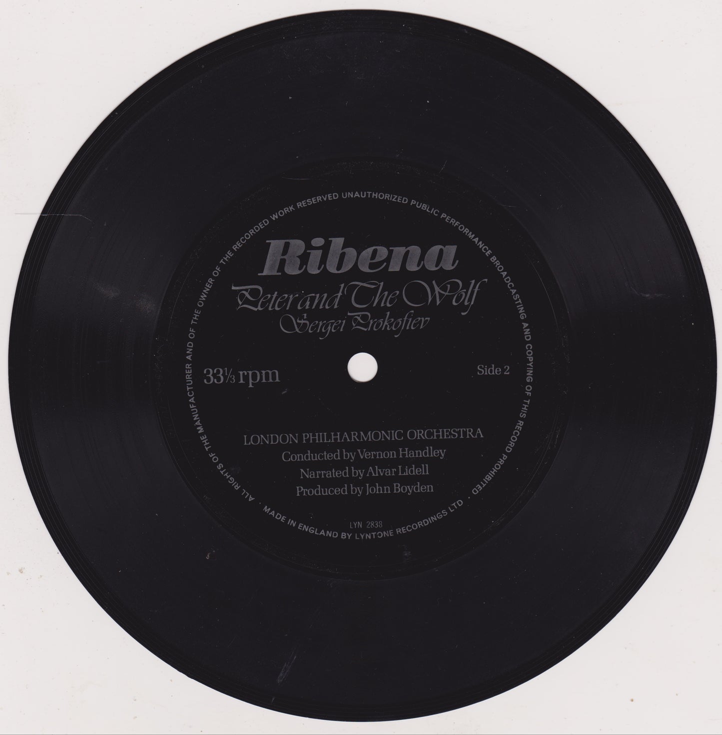 Sergei Prokofiev ‎– Peter And The Wolf (Ribena 1974) 7" flexi disc EP VG/-