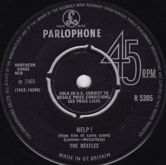 The Beatles ‎– Help! (Parlophone 1965) 7" vinyl single G/-