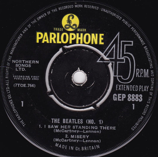 The Beatles - The Beatles (No.1) (Parlophone 1963) 7" vinyl EP VG/- Mono