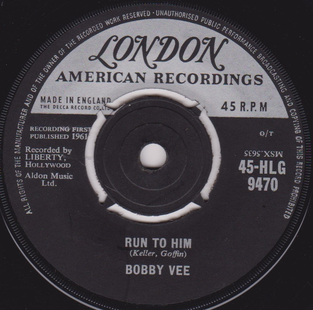 Bobby Vee – Run To Him (London 1961) 7" vinyl single G+/-