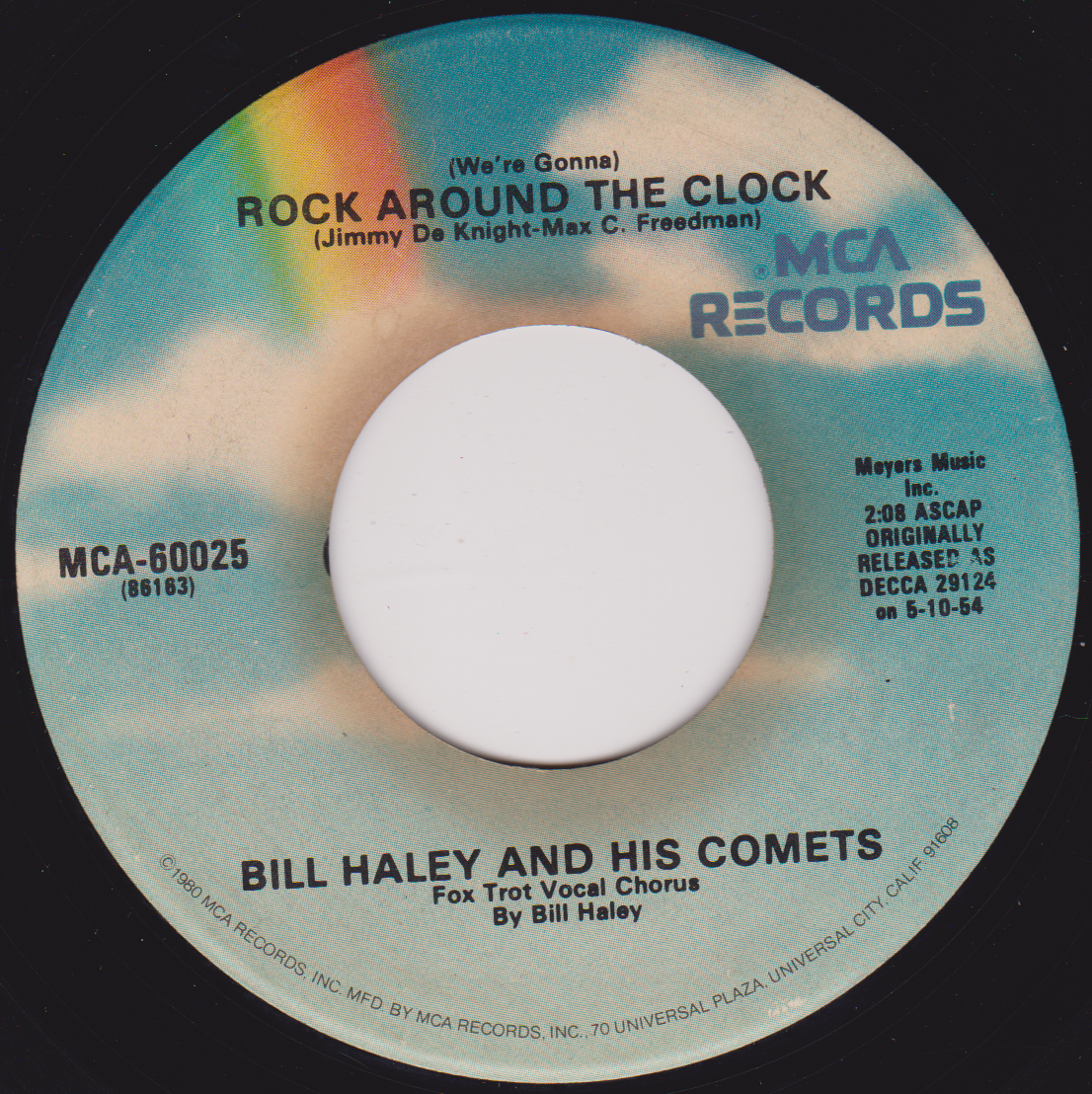 Bill Haley And His Comets ‎– (We're Gonna) Rock Around The Clock (MCA) 7" US vinyl single VG/- RE