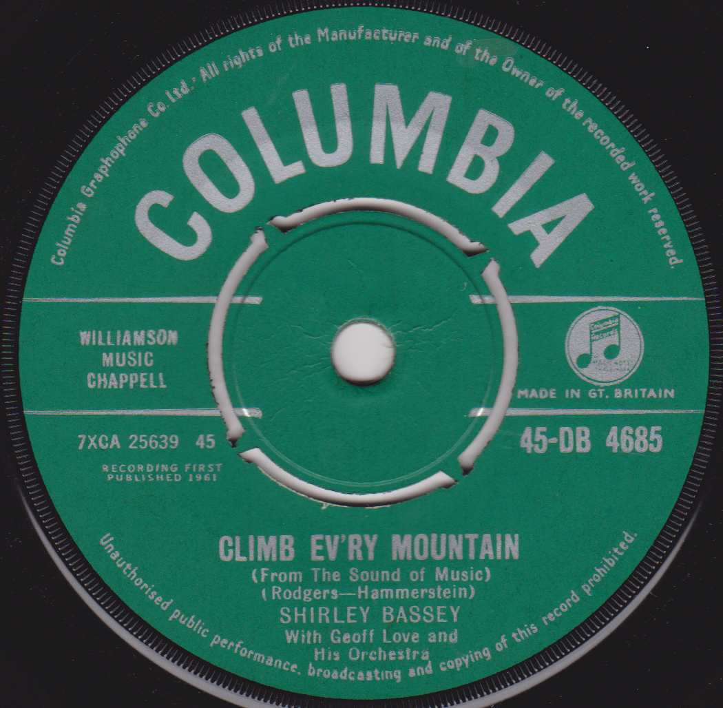 Shirley Bassey - Reach For The Stars (Columbia 1961) 7" vinyl single VG/-