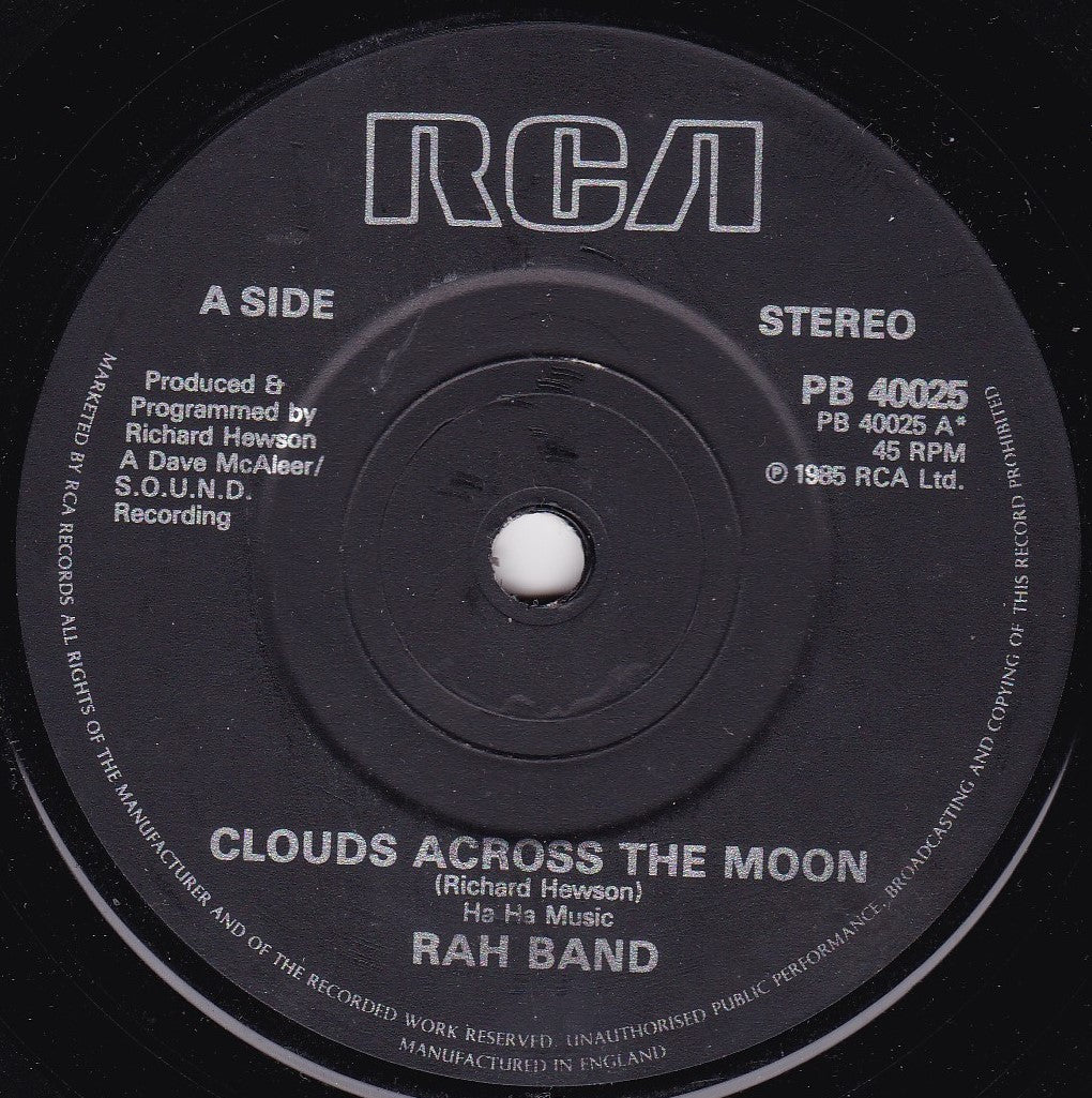 RAH Band - Clouds Across The Moon (RCA 1985) 7" vinyl single G+/-