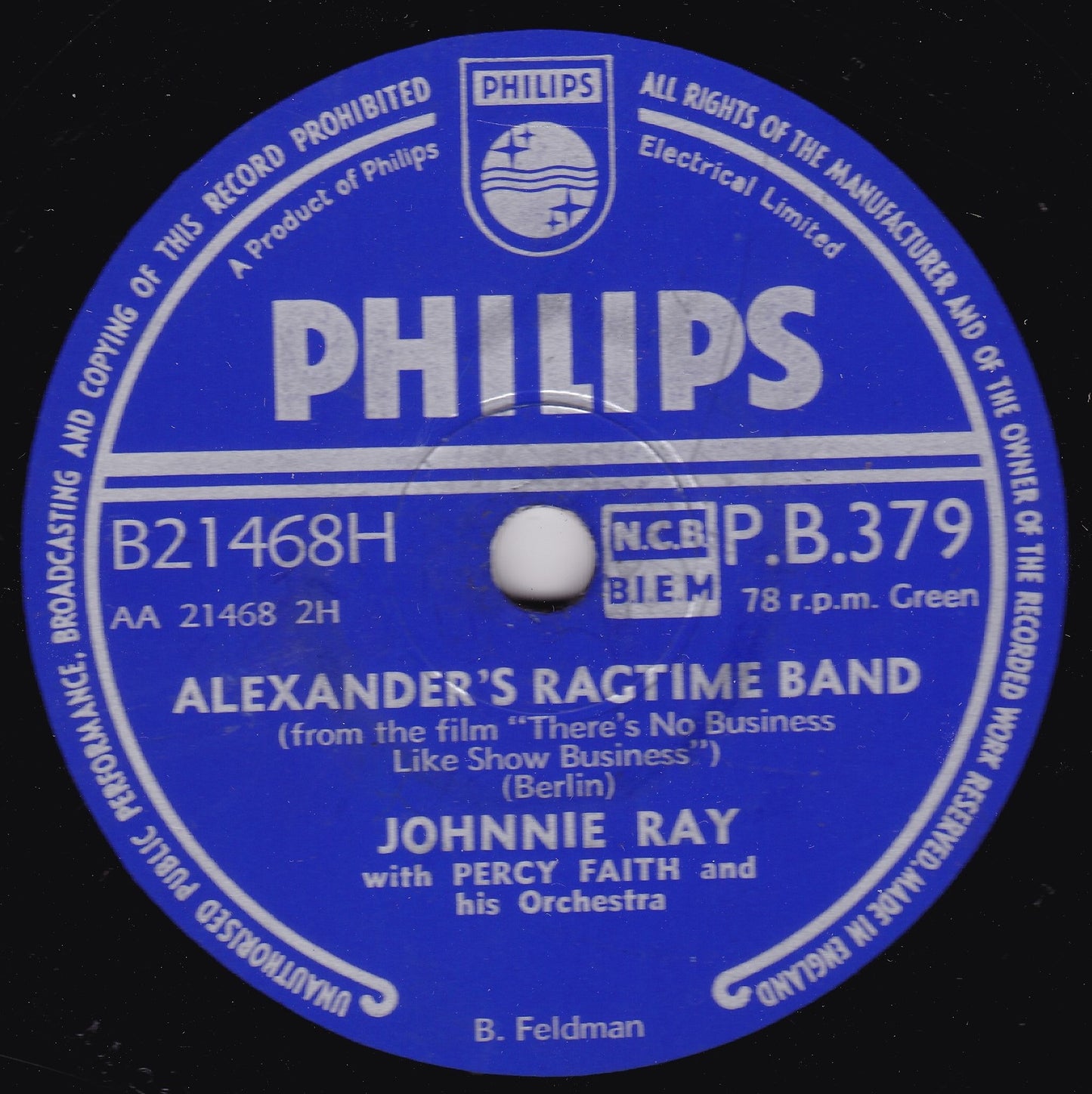 Johnnie Ray - If You Believe / Alexander's Ragtime Band (1955) 10" shellac VG/-