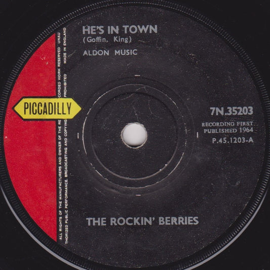 The Rockin' Berries ‎– He's In Town (Piccadilly 1964) 7" vinyl single G+/-
