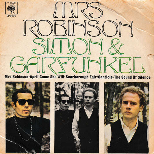 Simon & Garfunkel ‎– Mrs. Robinson (CBS 1968) 7" vinyl P/S EP G/G+