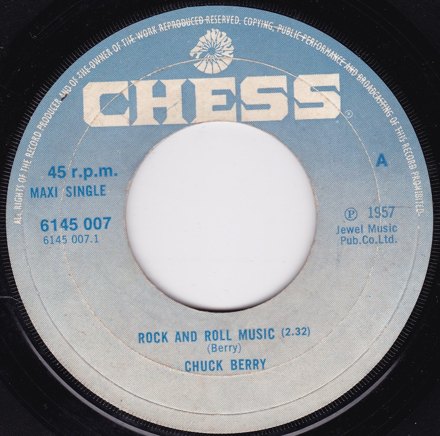 Chuck Berry – Rock And Roll Music (Chess 1972) 7" vinyl single G/- jukebox