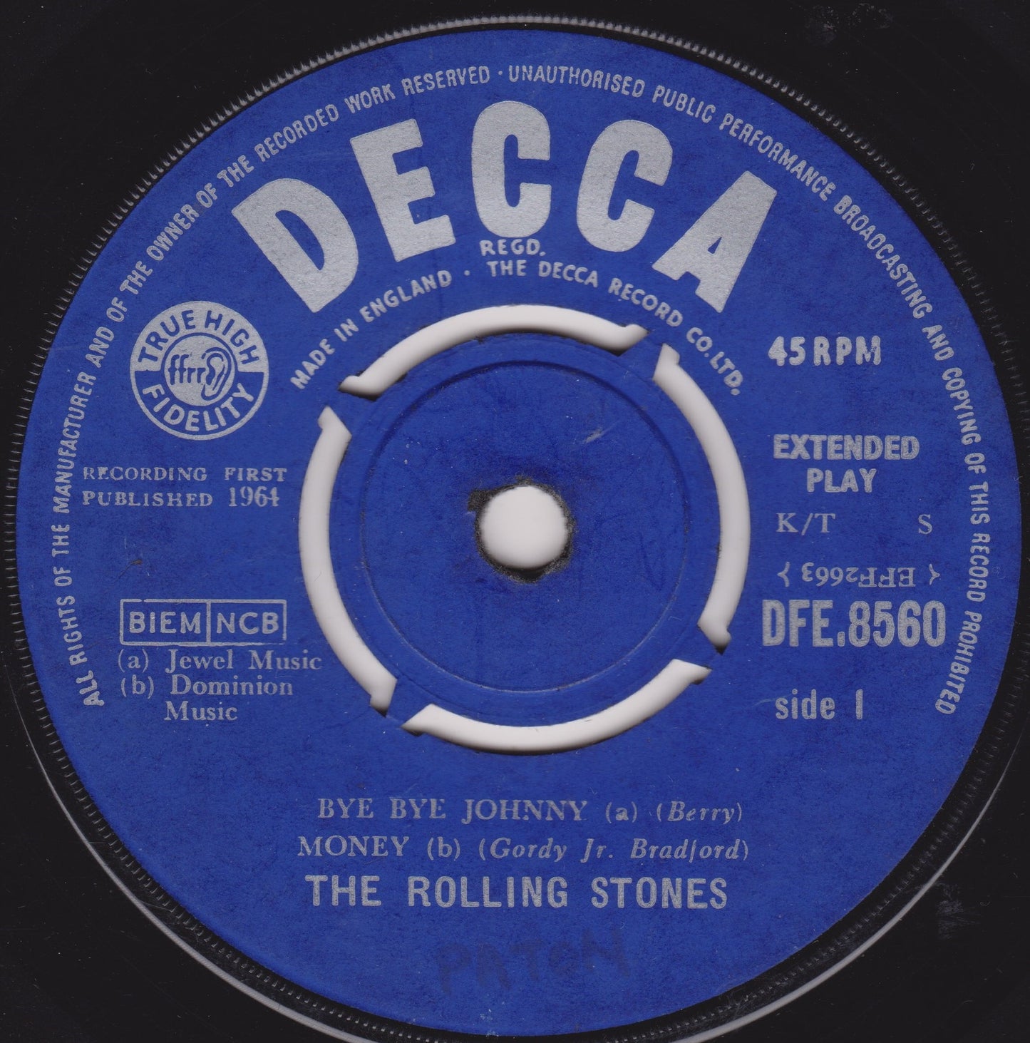 The Rolling Stones – The Rolling Stones (Decca 1964) 7" vinyl EP G+/-