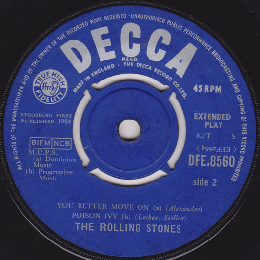 The Rolling Stones – The Rolling Stones (Decca 1964) 7" vinyl EP G+/-