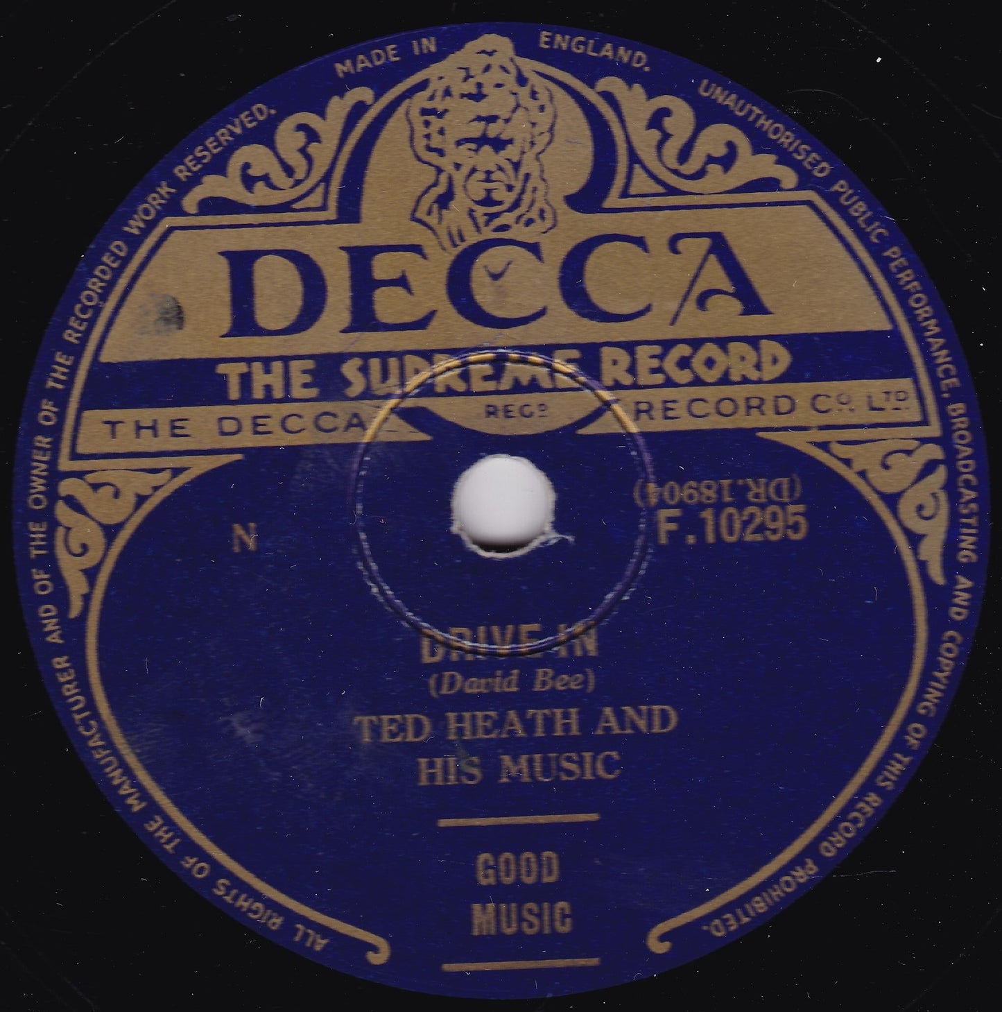 Ted Heath - Roo Roo Kangaroo / Drive In (Decca 1954) 10" shellac VG/-