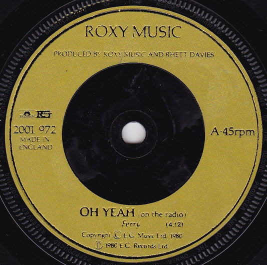 Roxy Music – Oh Yeah (Polydor 1980) 7" vinyl single VG/-