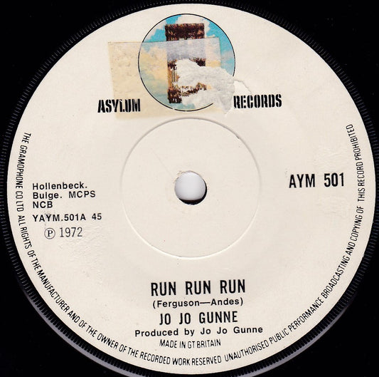 Jo Jo Gunne – Run Run Run (Asylum 1972) 7" vinyl single G+/-