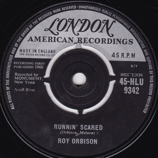 Roy Orbison ‎– Runnin' Scared (London 1961) 7" vinyl single G+/-