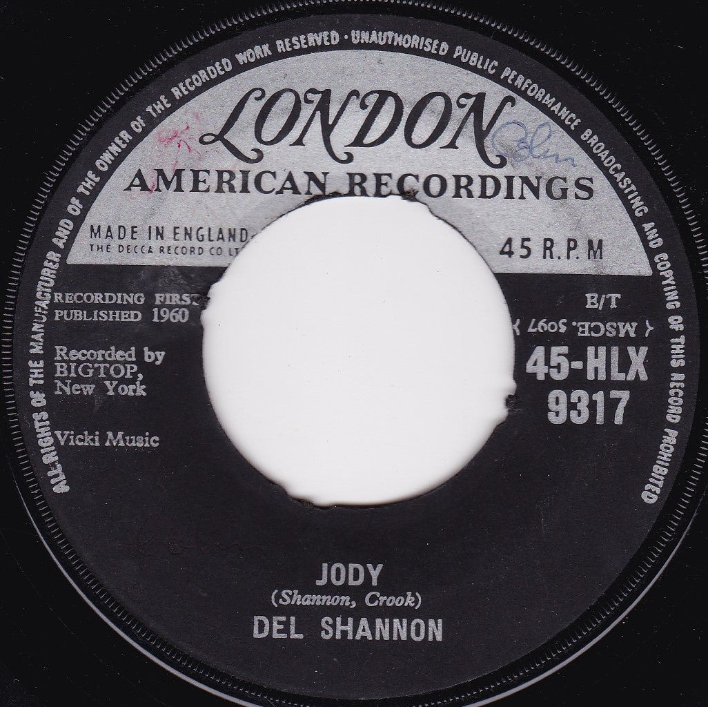 Del Shannon - Runaway (London 1961) 7" vinyl single G+/- jukebox centre