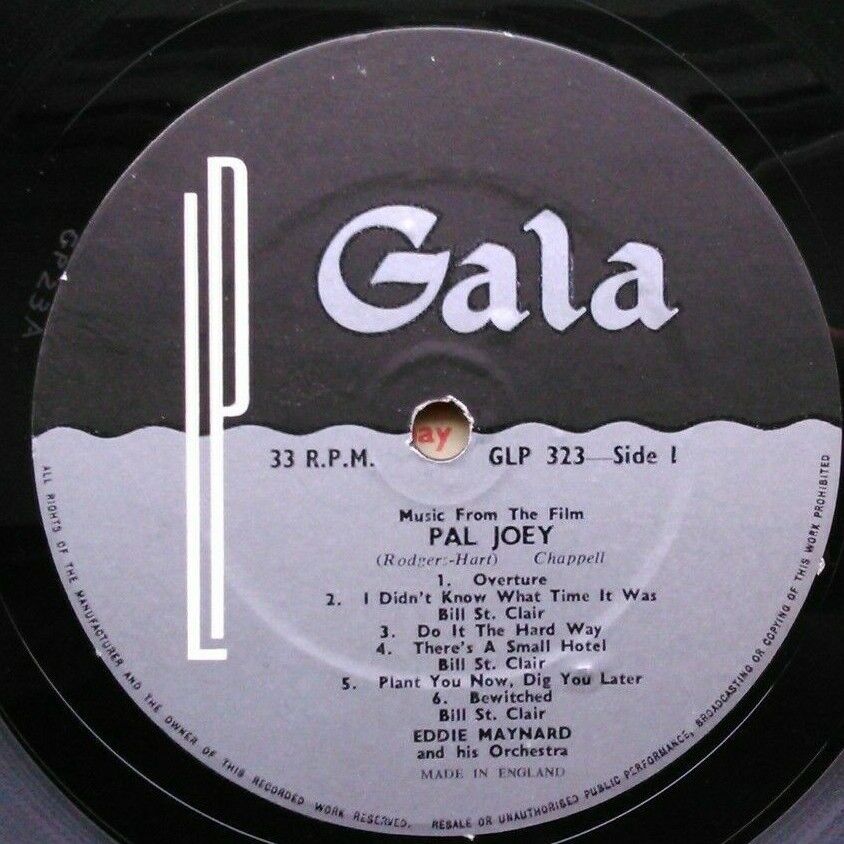 Eddie Maynard And His Orchestra – Pal Joey (Gala, 1958) 12" vinyl LP VG/VG