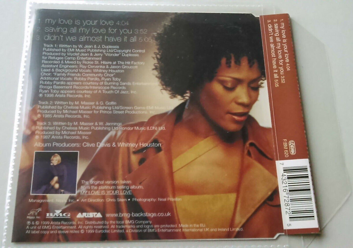 Whitney Houston – My Love Is Your Love CD2 single *no case - plastic wallet*