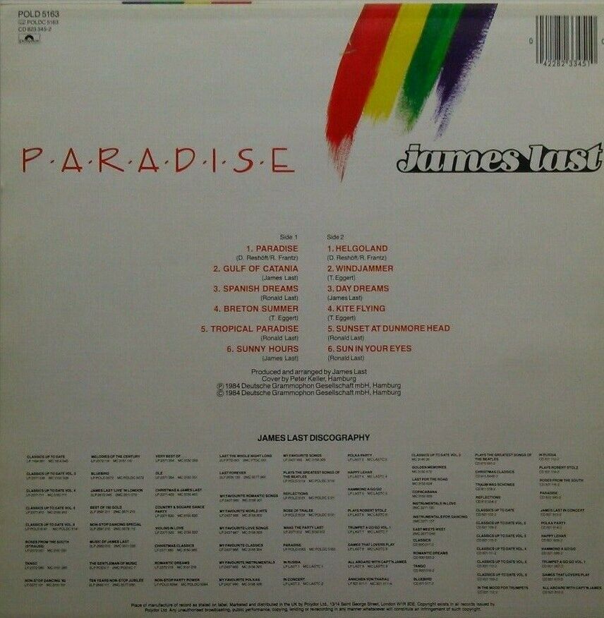 James Last – Paradise (Polydor, 1984) 12" vinyl LP VG/VG