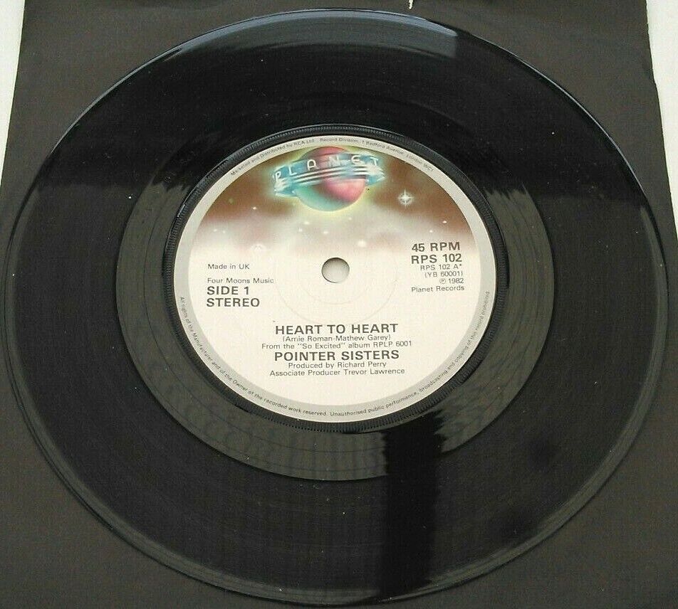 Pointer Sisters – Heart To Heart (Planet, 1982) 7" vinyl single VG/-