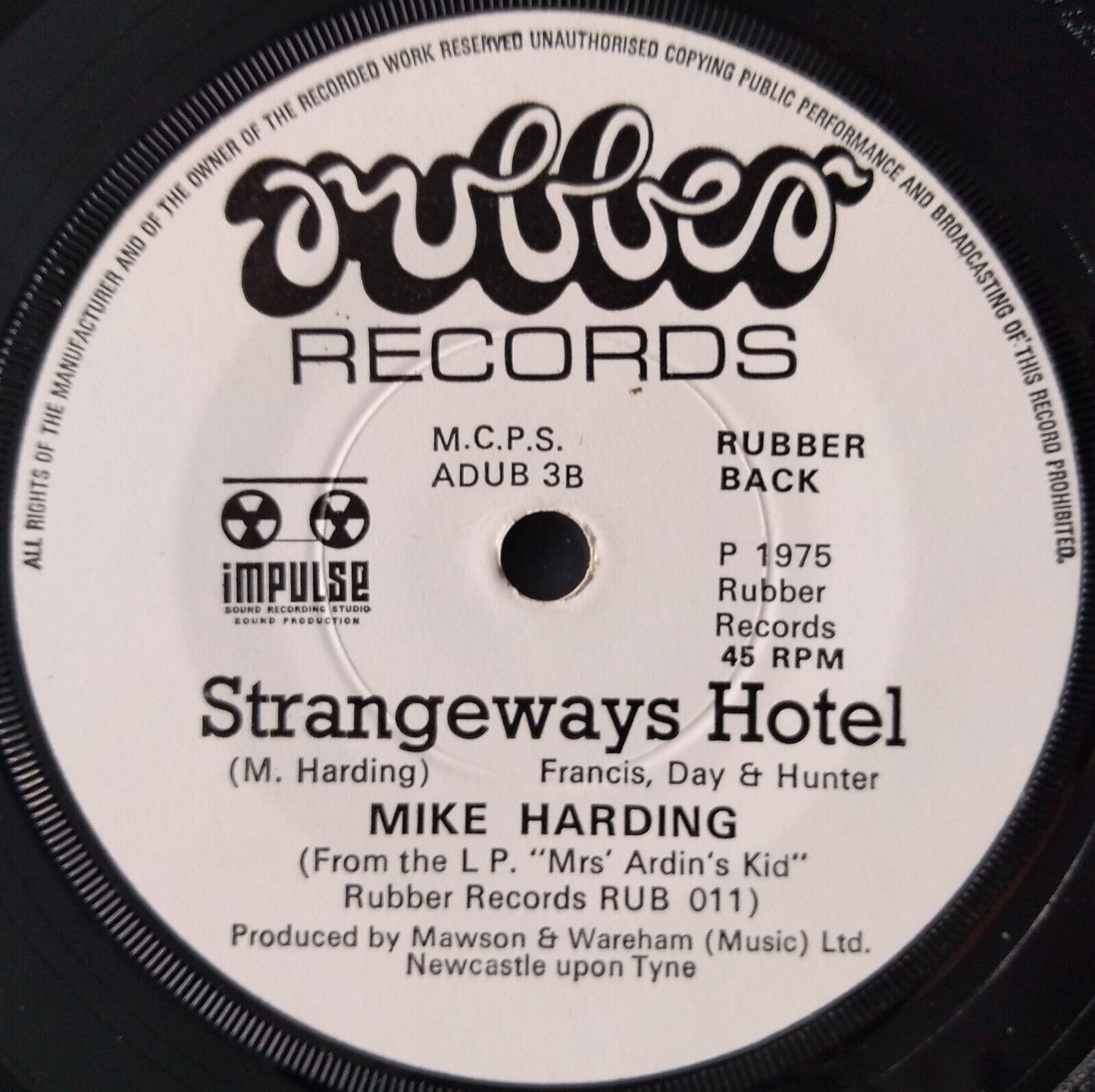 Mike Harding - Rochdale Cowboy (Rubber 1975) 7" vinyl single VG/-