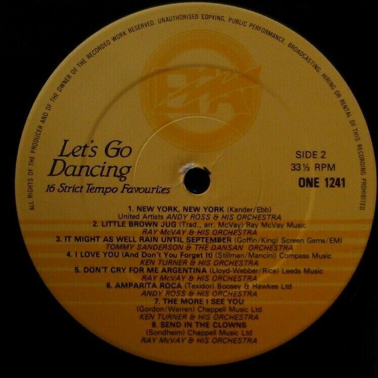 Various – Let's Go Dancing 16 Strict Tempo Favourites (1983) 12" vinyl LP VG/VG