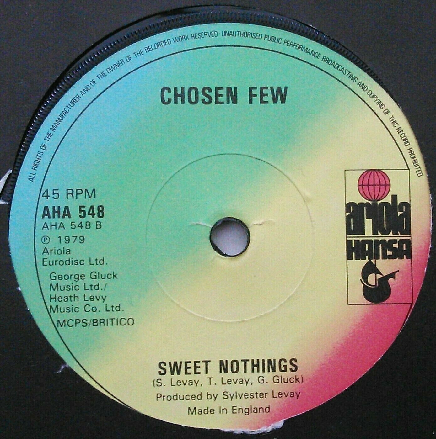 Chosen Few - Boogie Army (Boogie Down) (Ariola, 1979) 7" vinyl single VG/-