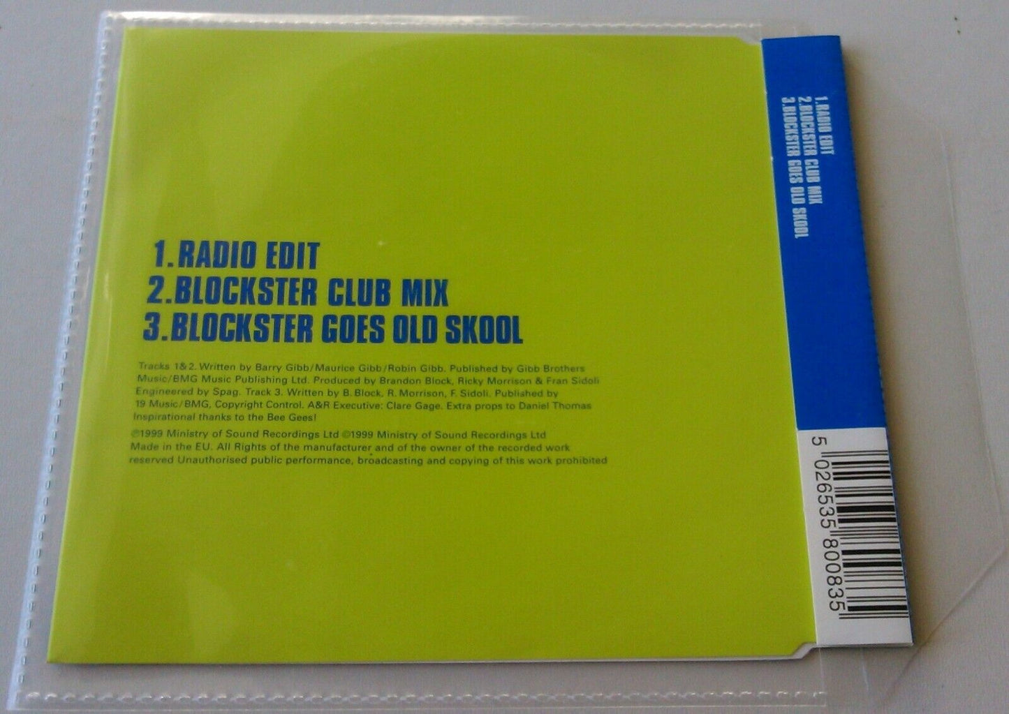 Blockster ‎– You Should Be… (1999) CD single *no case - plastic wallet*