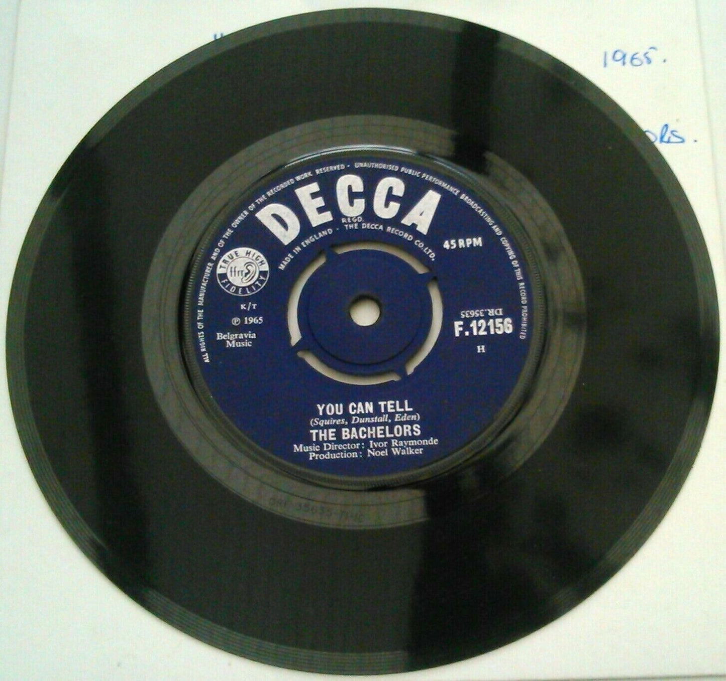 The Bachelors – Marie (Decca, 1965) 7" vinyl single VG/VG