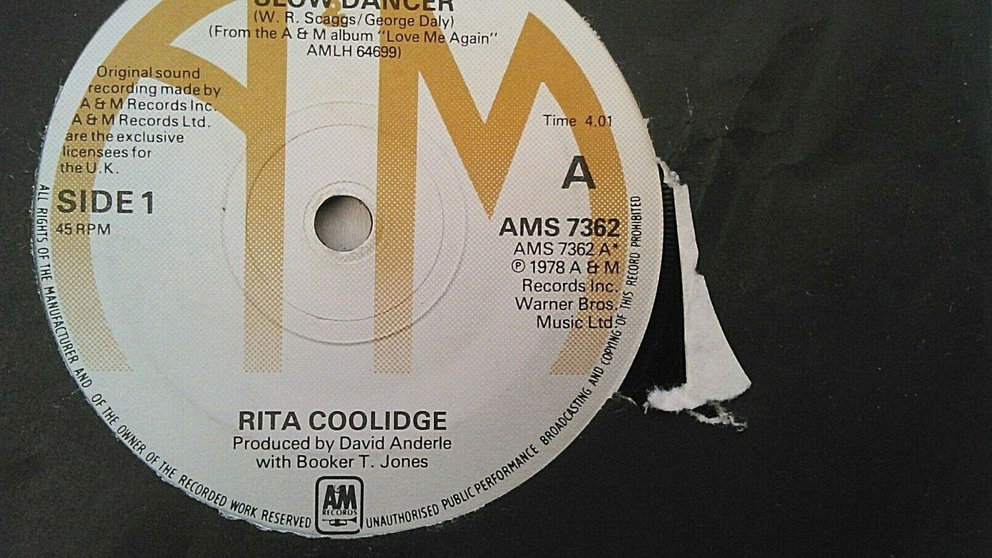 Rita Coolidge - Slow Dancer (A&M, 1978) 7" vinyl single VG/G+