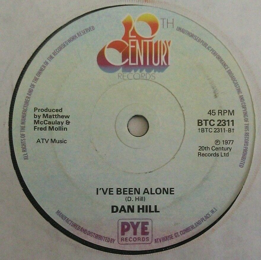 Dan Hill - Phonecall (20th Century, 1977) 7" vinyl single VG/-