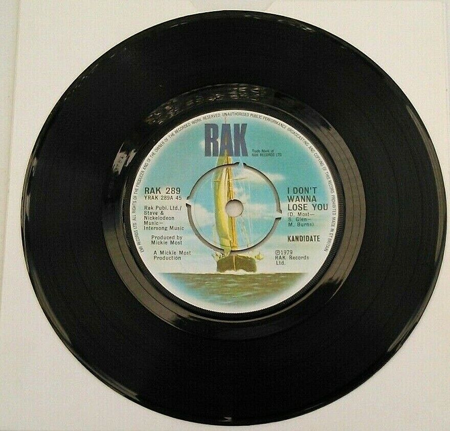 Kandidate – I Don't Wanna Lose You (RAK, 1979) 7" vinyl single VG/-