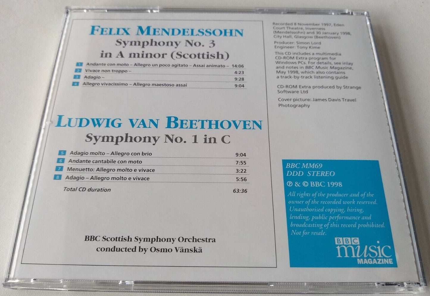 Mendelssohn  - Scottish Symphony (1998) BBC Music CD album