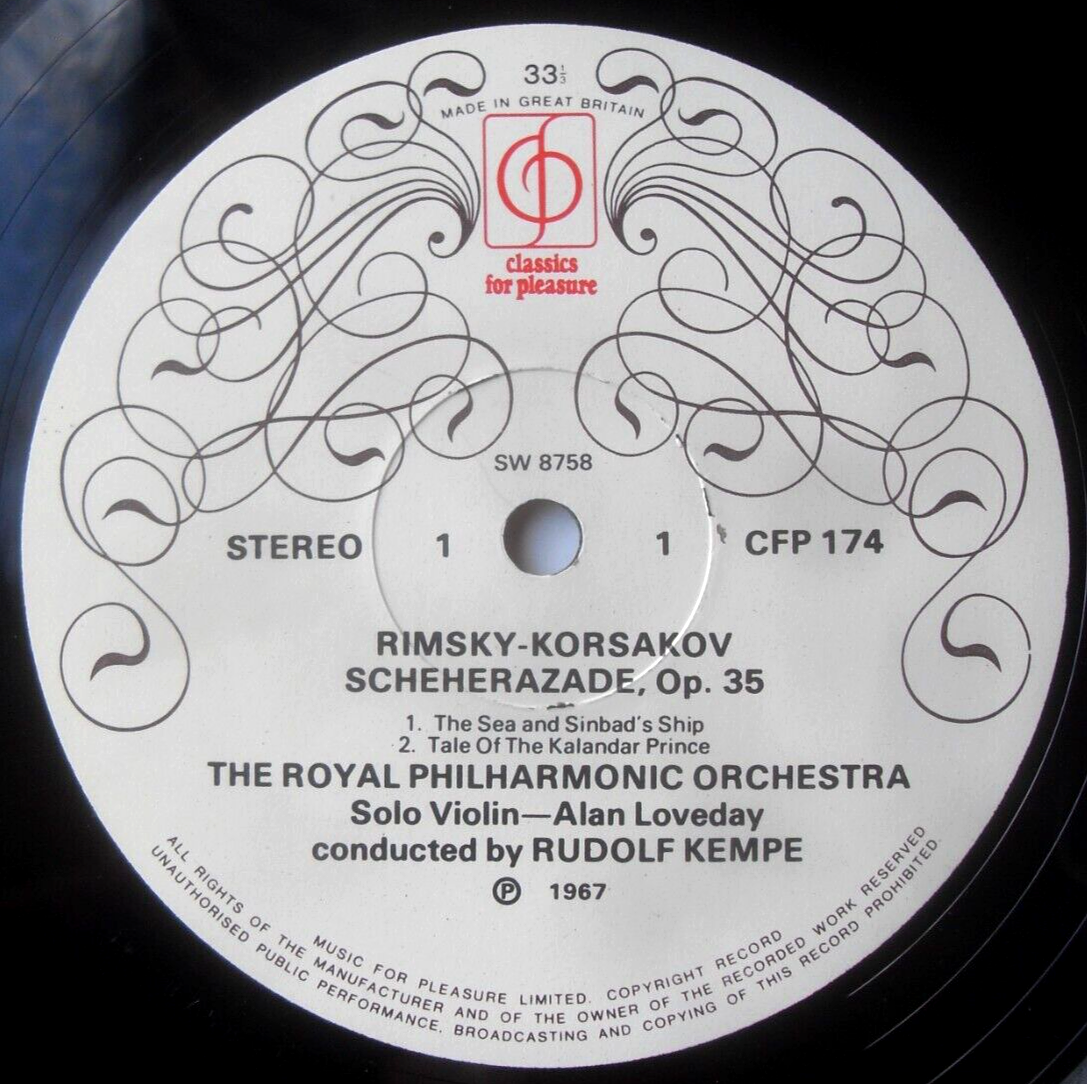 Rimsky-Korsakov, RPO - Scheherazade Op. 35 (EMI, 1971) 12" vinyl LP VG/VG