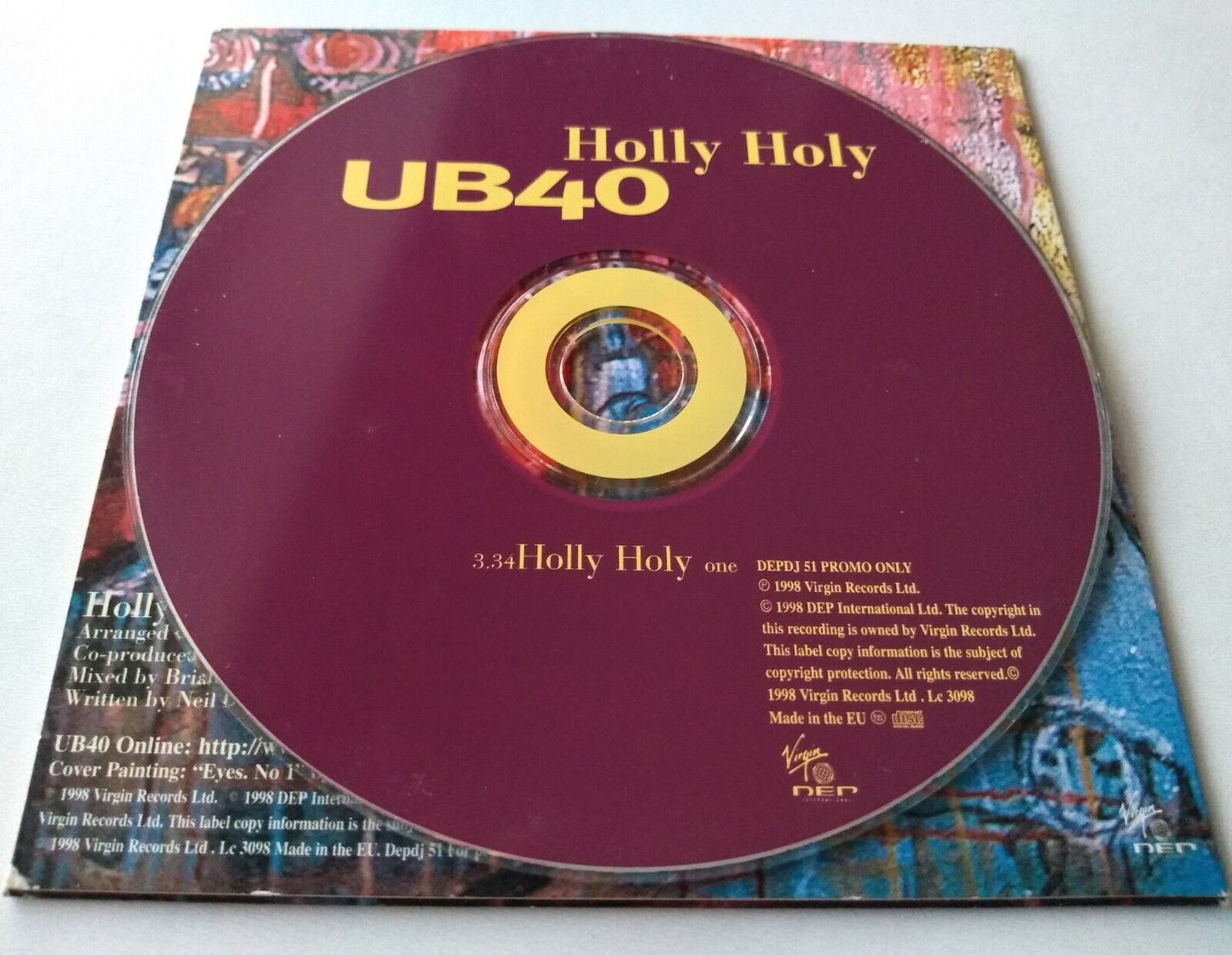 UB40 - Holly Holy (1998) 1 Track Promo CD single