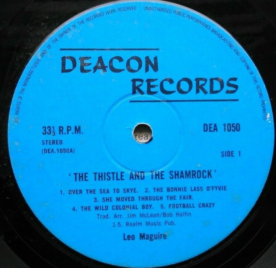 Leo Maguire – The Thistle & The Shamrock (Deacon, 1971) 12" vinyl LP VG/VG