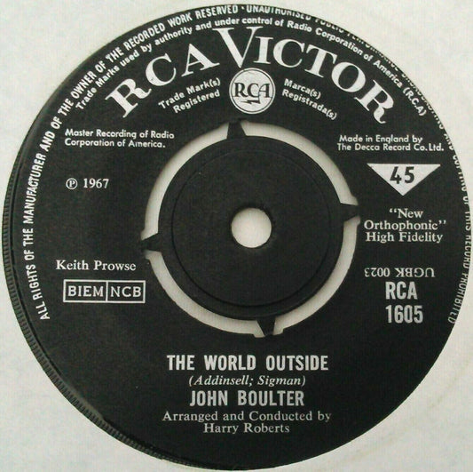 John Boulter - The World Outside (RCA, 1967) 7" vinyl single VG+/-