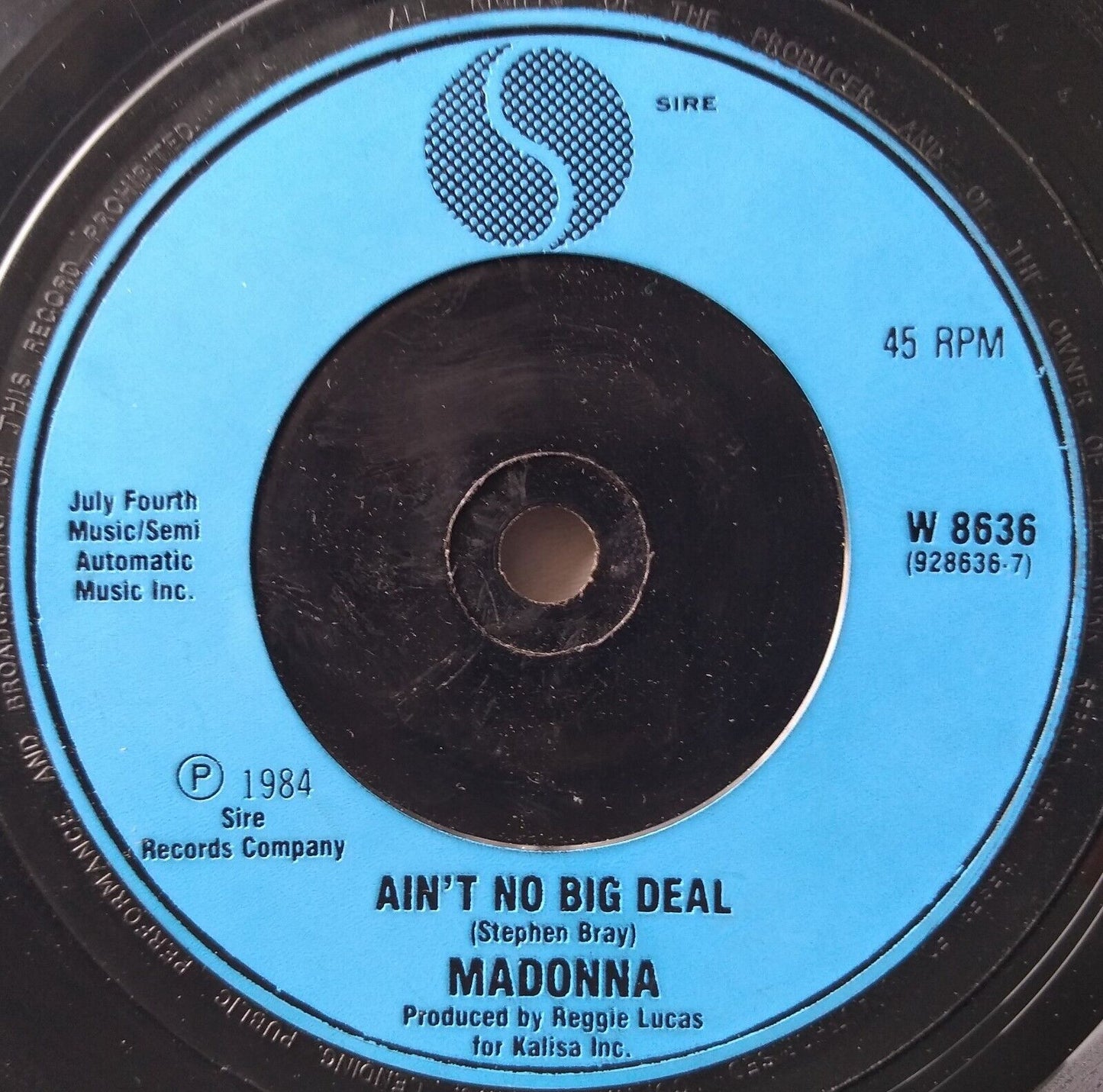 Madonna – Papa Don't Preach (Sire, 1986) 7" vinyl single VG/-