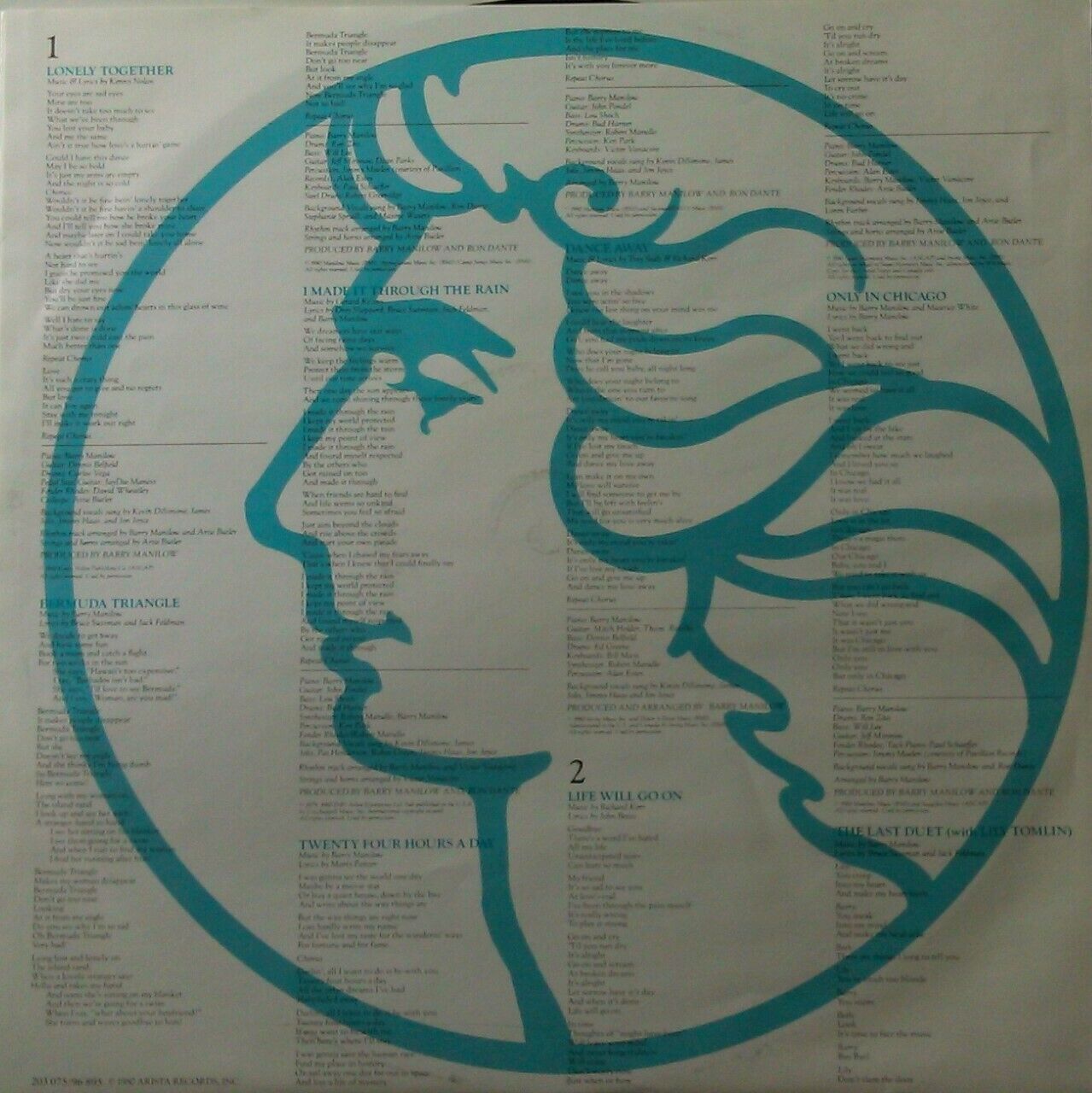 Barry Manilow – Barry (Arista, 1980) 12" vinyl LP VG/VG German import