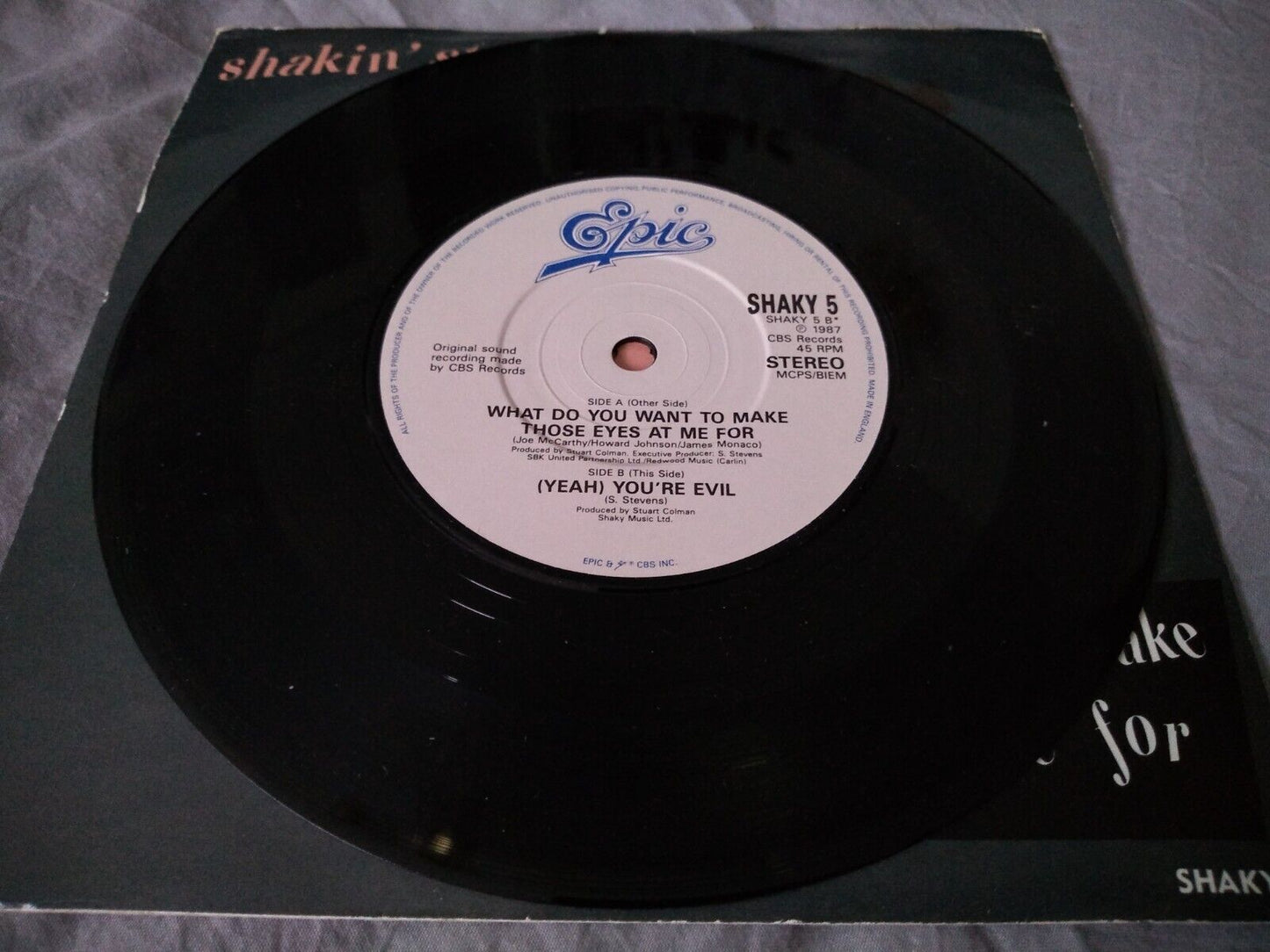 Shakin' Stevens – What Do You Want To Make Those Eyes At Me For 7" VG/VG