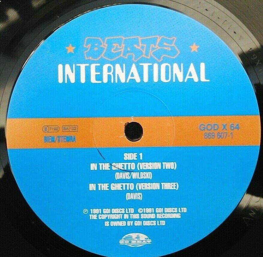 Beats International – In The Ghetto (Go! Discs, 1991) 12" vinyl single VG/VG