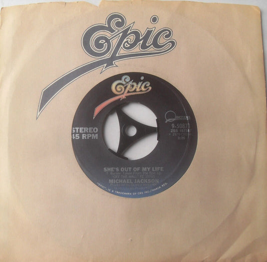 Michael Jackson – She's Out Of My Life (Epic, 1979) 7" vinyl US single VG/VG