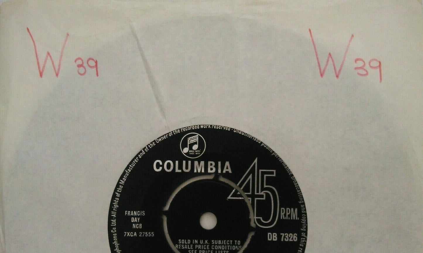 Richard Anthony - Cry (Columbia, 1964) 7" vinyl single VG/-