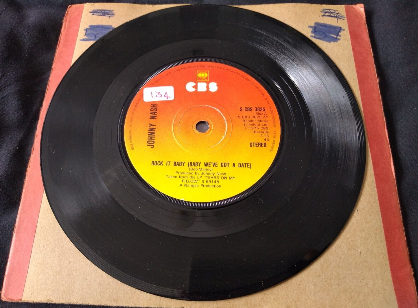 Johnny Nash ‎– Rock It Baby (Baby We've Got A Date) (1975) 7" vinyl single VG/-