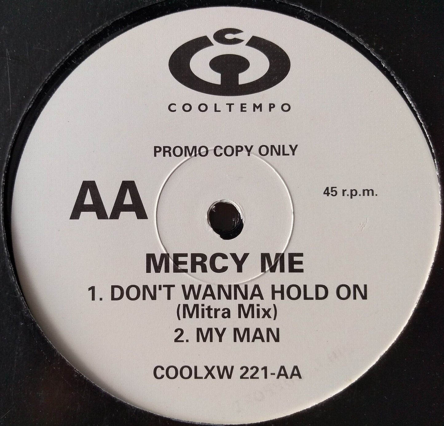 Mercy Me - Don't Wanna Hold On (Cooltempo 1990) 12" vinyl promo single VG/VG