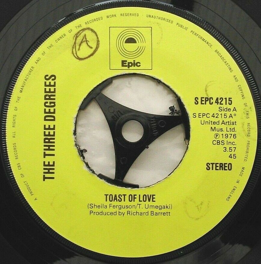 The Three Degrees – Toast Of Love (Epic, 1976) 7" vinyl single VG/-