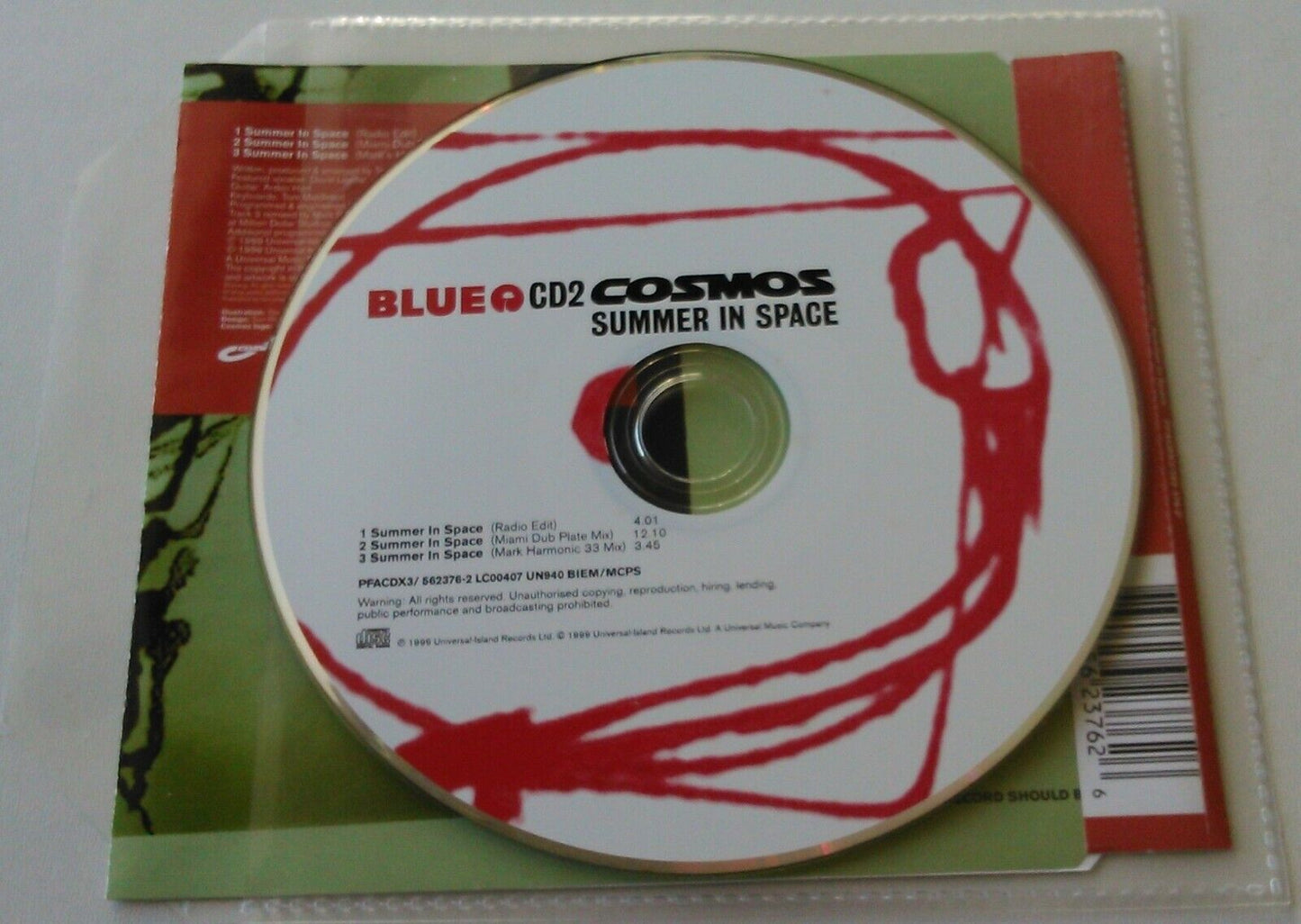 Cosmos ‎– Summer In Space (1999) CD2 single *no case*