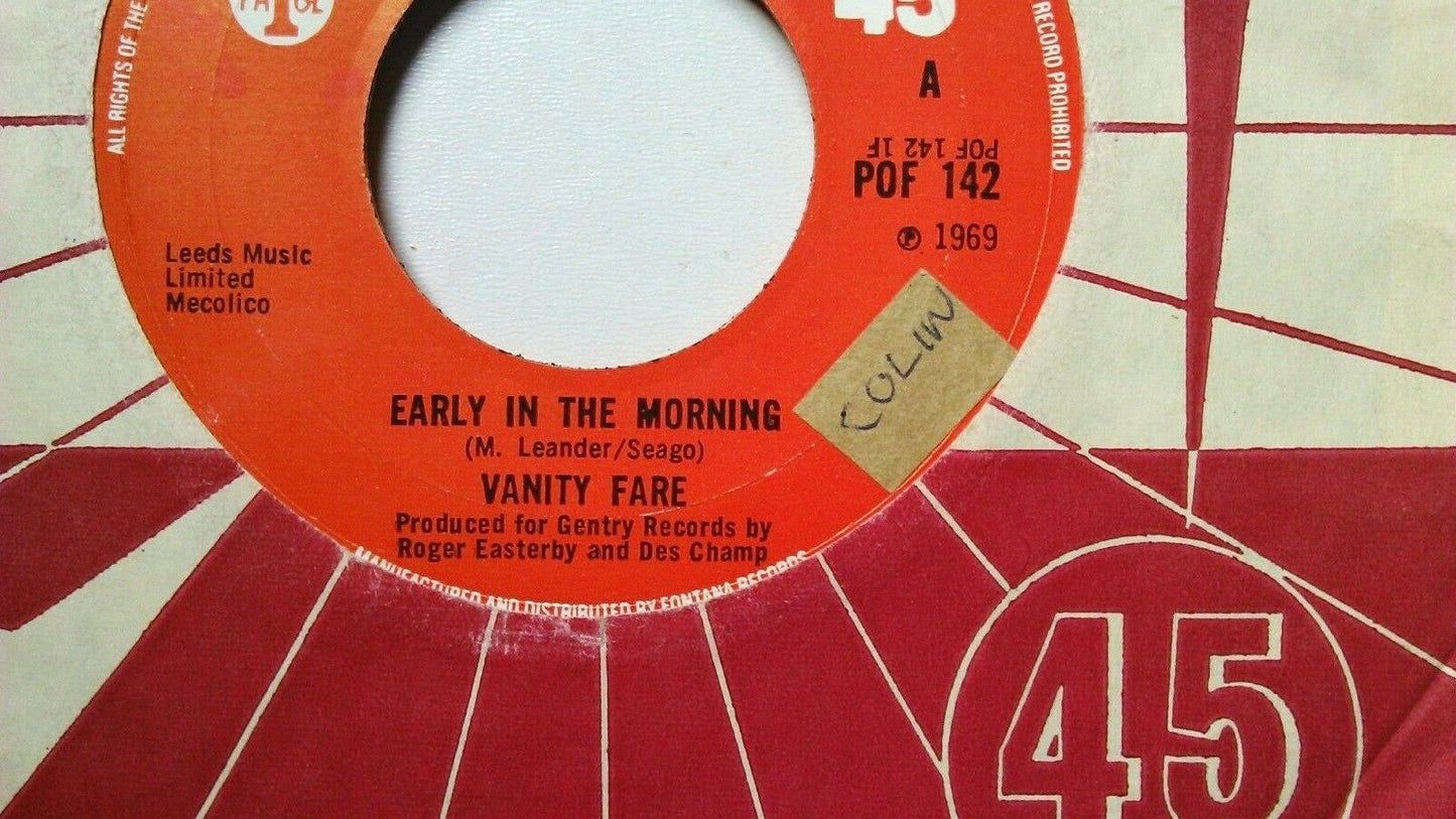 Vanity Fare - Early In The Morning (Page One, 1969) 7" vinyl single VG/- jukebox