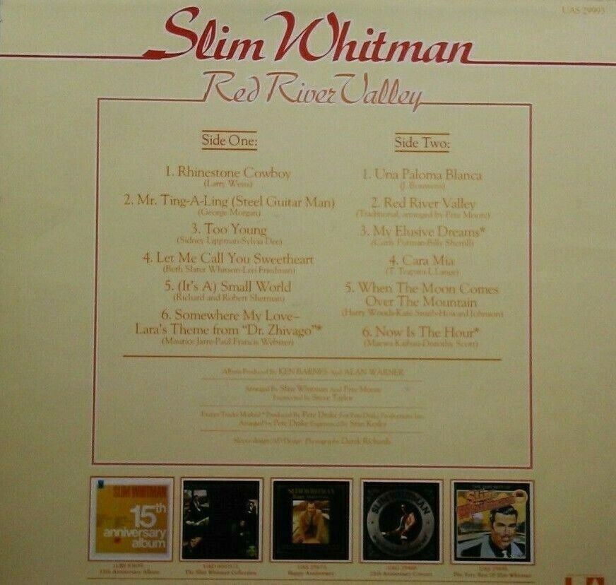 Slim Whitman – Red River Valley (UA, 1976) 12" vinyl LP VG/VG