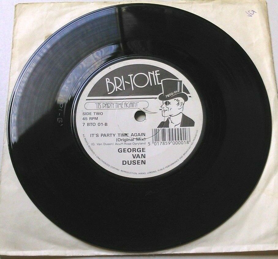 George Van Dusen - It's Party Time Again (Bri-Tone, 1988) 7" vinyl single VG/-