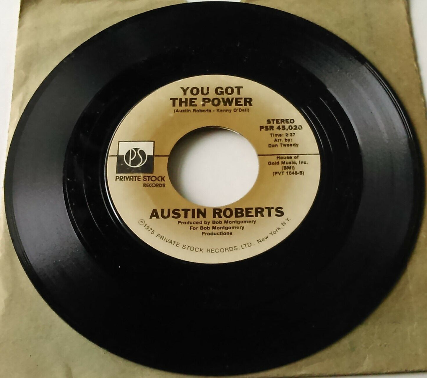 Austin Roberts ‎– Rocky (Private Stock, 1975) 7" vinyl US single VG/VG